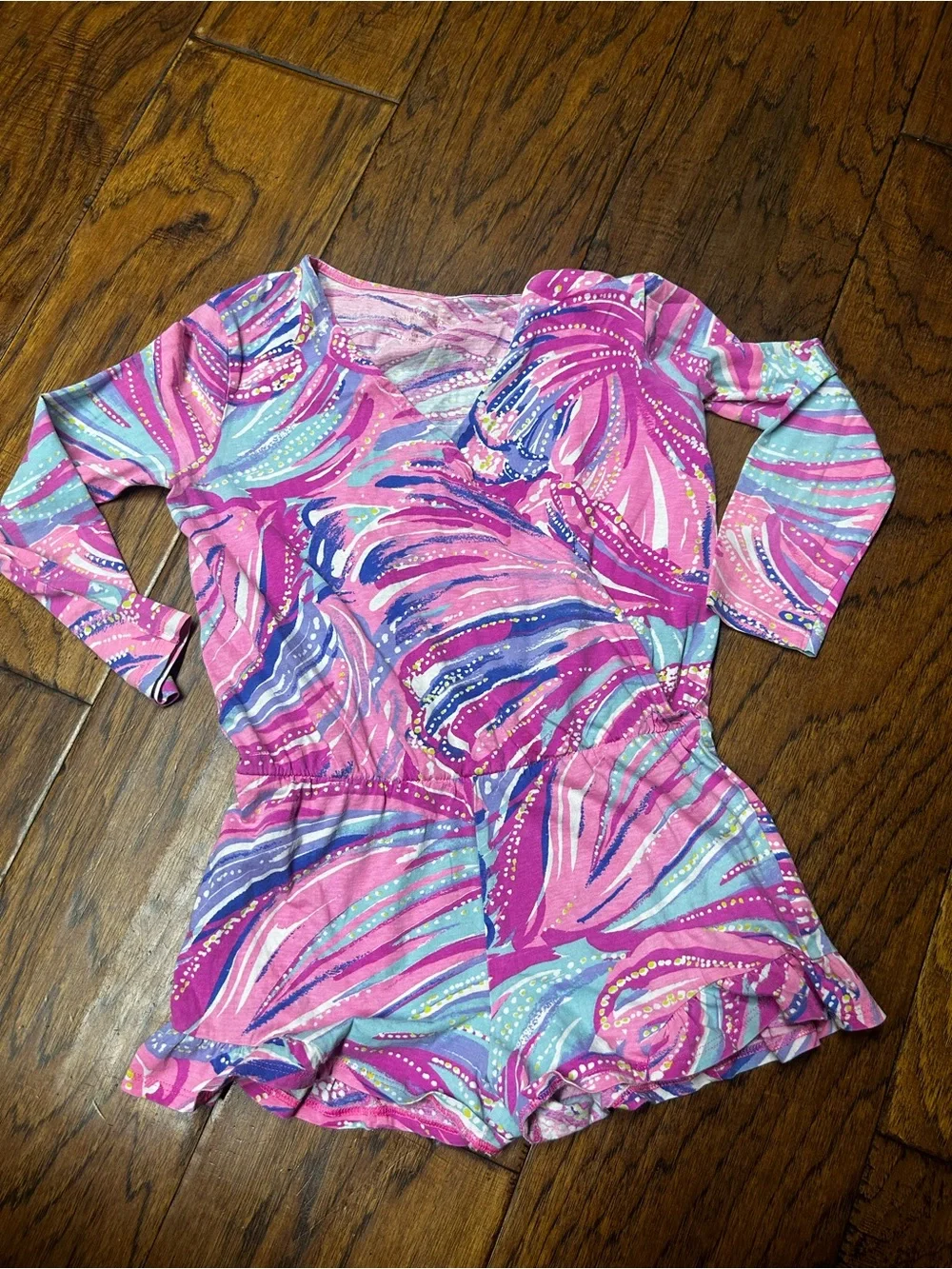 Lilly Pulitzer Girls Oh My Guava Mini Fanning Romper